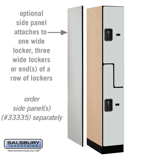 Salsbury 12" Wide Double Tier 'S' Style Designer Wood Locker - 1 Wide - 6 Feet High - 21 Inches Deep - Gray - Black Resettable Combination Locks - Sweatfully