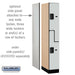 Salsbury 12" Wide Double Tier 'S' Style Designer Wood Locker - 1 Wide - 6 Feet High - 21 Inches Deep - Gray - Hasps - Sweatfully