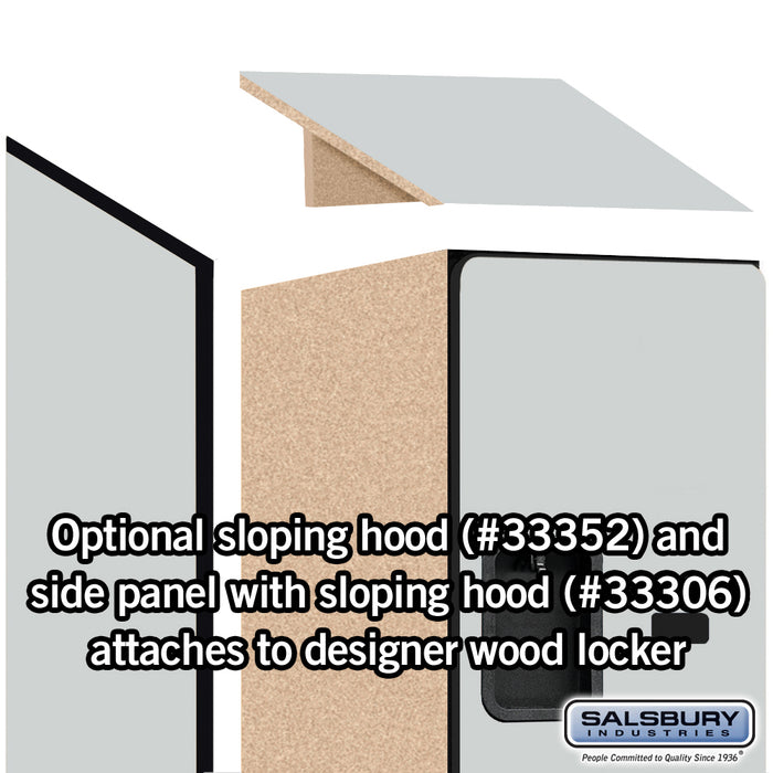 Salsbury 12" Wide Double Tier 'S' Style Designer Wood Locker - 1 Wide - 6 Feet High - 21 Inches Deep - Gray - Hasps - Sweatfully