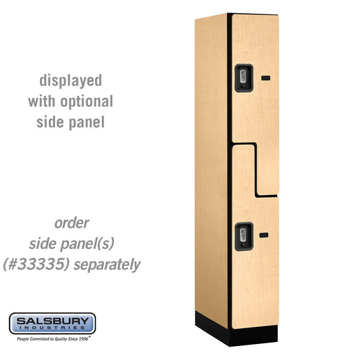Salsbury 12" Wide Double Tier 'S' Style Designer Wood Locker - 1 Wide - 6 Feet High - 21 Inches Deep - Maple - Silver Resettable Combination Locks - Sweatfully