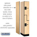 Salsbury 12" Wide Double Tier 'S' Style Designer Wood Locker - 1 Wide - 6 Feet High - 21 Inches Deep - Maple - Hasps - Sweatfully
