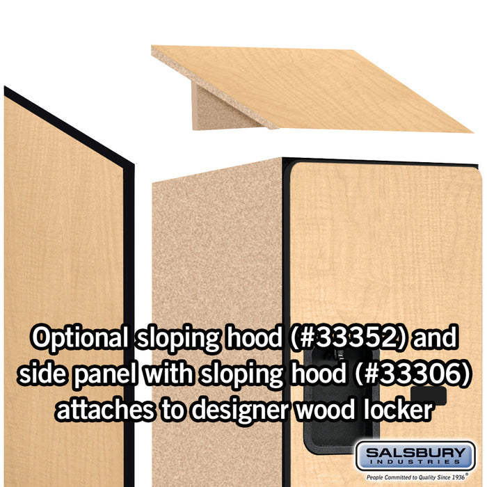 Salsbury 12" Wide Double Tier 'S' Style Designer Wood Locker - 1 Wide - 6 Feet High - 21 Inches Deep - Maple - Hasps - Sweatfully