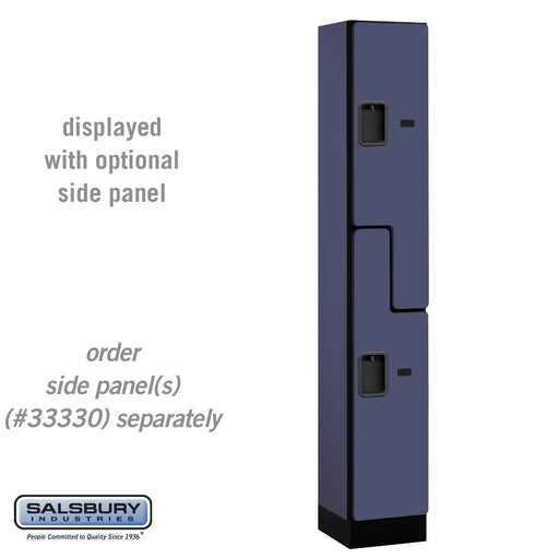 Salsbury 12" Wide Double Tier 'S' Style Designer Wood Locker - 1 Wide - 6 Feet High - 15 Inches Deep - Blue - Hasps - Sweatfully