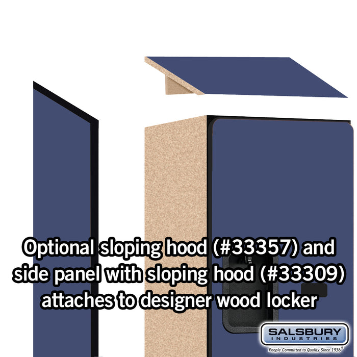Salsbury 12" Wide Double Tier 'S' Style Designer Wood Locker - 1 Wide - 6 Feet High - 15 Inches Deep - Blue - Hasps - Sweatfully