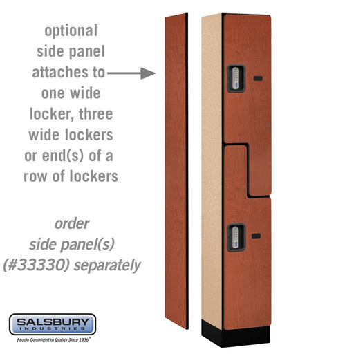 Salsbury 12" Wide Double Tier 'S' Style Designer Wood Locker - 1 Wide - 6 Feet High - 15 Inches Deep - Cherry - Silver Electronic Locks - Sweatfully