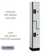 Salsbury 12" Wide Double Tier 'S' Style Designer Wood Locker - 1 Wide - 6 Feet High - 15 Inches Deep - Gray - Black Electronic Locks - Sweatfully
