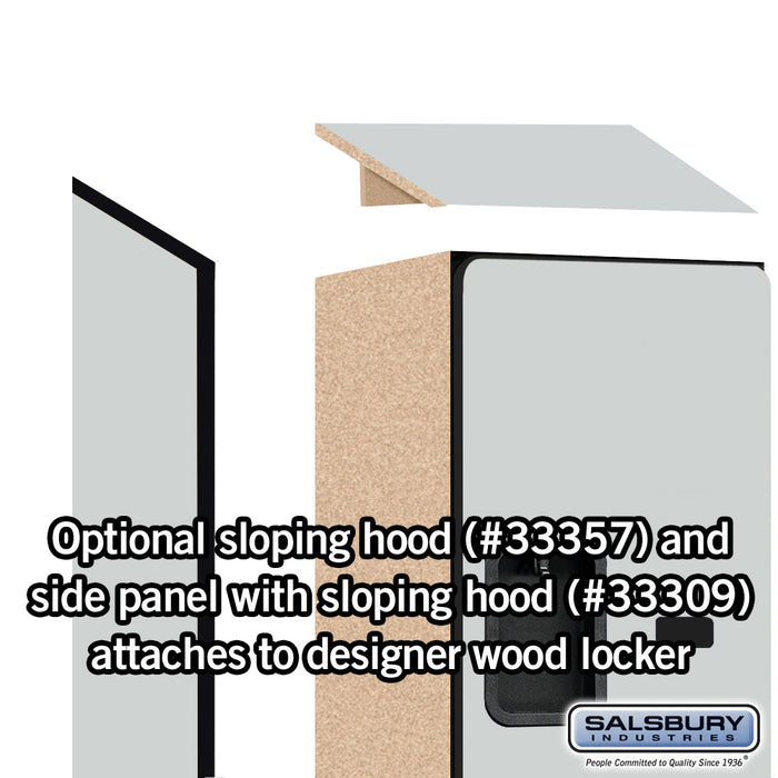 Salsbury 12" Wide Double Tier 'S' Style Designer Wood Locker - 1 Wide - 6 Feet High - 15 Inches Deep - Gray - Hasps - Sweatfully