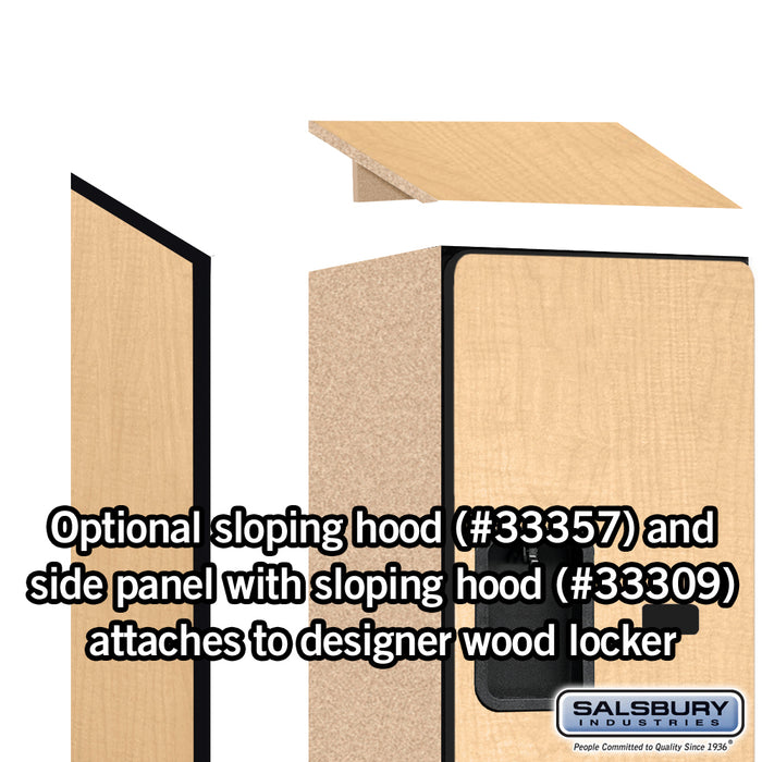 Salsbury 12" Wide Double Tier 'S' Style Designer Wood Locker - 1 Wide - 6 Feet High - 15 Inches Deep - Maple - Hasps - Sweatfully