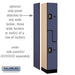 Salsbury 12" Wide Double Tier 'S' Style Designer Wood Locker - 1 Wide - 6 Feet High - 18 Inches Deep - Blue - Silver Resettable Combination Locks - Sweatfully