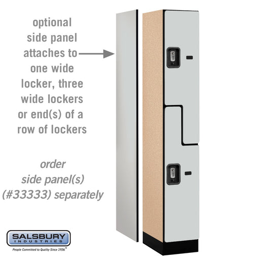 Salsbury 12" Wide Double Tier 'S' Style Designer Wood Locker - 1 Wide - 6 Feet High - 18 Inches Deep - Gray - Silver Resettable Combination Locks - Sweatfully