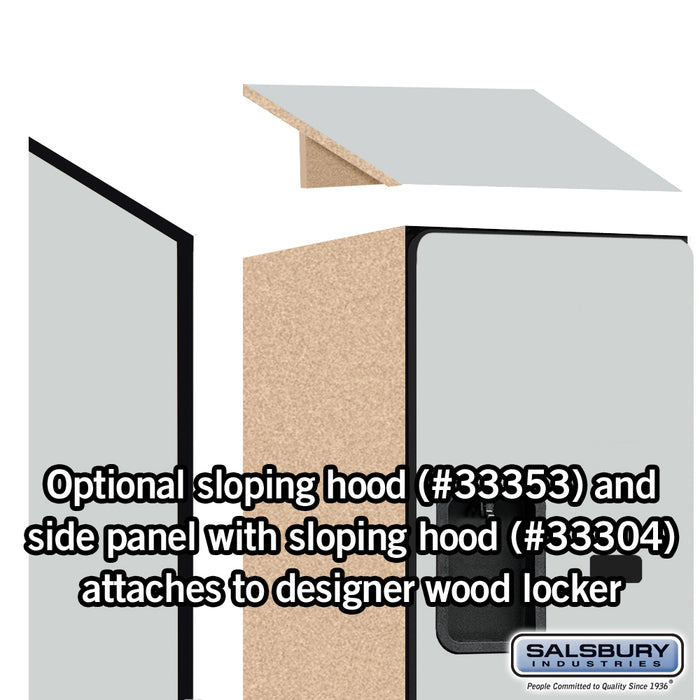 Salsbury 12" Wide Double Tier 'S' Style Designer Wood Locker - 1 Wide - 6 Feet High - 18 Inches Deep - Gray - Hasps - Sweatfully