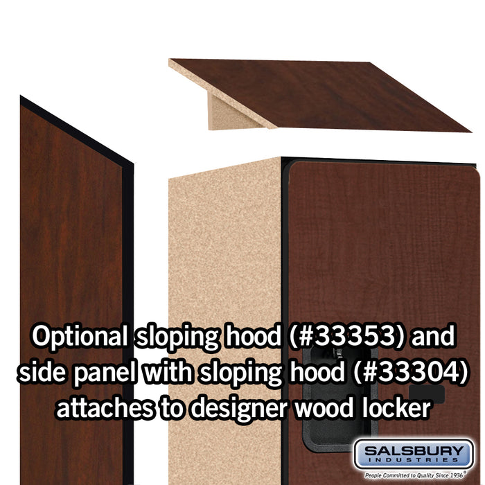 Salsbury 12" Wide Double Tier 'S' Style Designer Wood Locker - 1 Wide - 6 Feet High - 18 Inches Deep - Mahogany - Hasps - Sweatfully