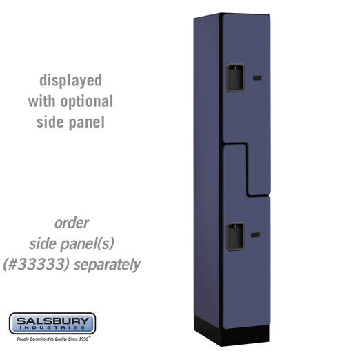 Salsbury 12" Wide Double Tier 'S' Style Designer Wood Locker - 1 Wide - 6 Feet High - 18 Inches Deep - Blue - Hasps - Sweatfully