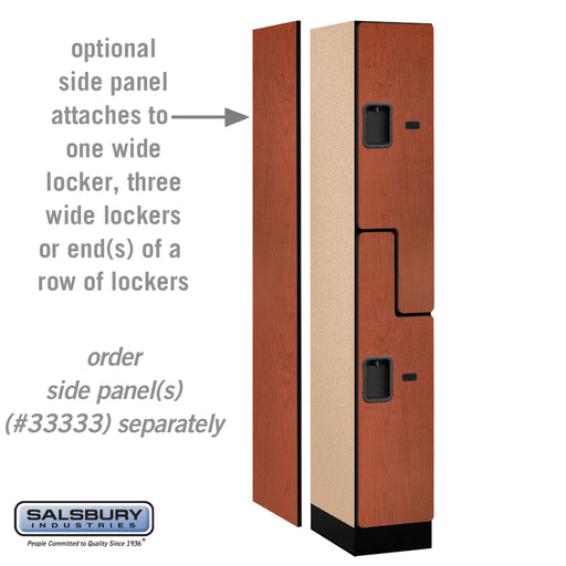 Salsbury 12" Wide Double Tier 'S' Style Designer Wood Locker - 1 Wide - 6 Feet High - 18 Inches Deep - Cherry - Hasps - Sweatfully