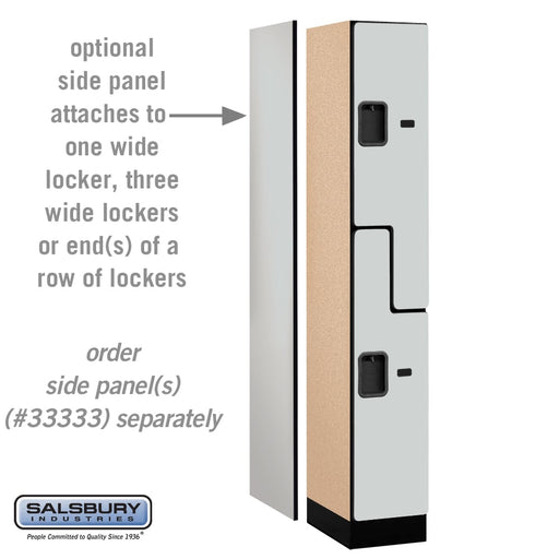 Salsbury 12" Wide Double Tier 'S' Style Designer Wood Locker - 1 Wide - 6 Feet High - 18 Inches Deep - Gray - Hasps - Sweatfully