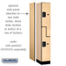 Salsbury 12" Wide Double Tier 'S' Style Designer Wood Locker - 1 Wide - 6 Feet High - 18 Inches Deep - Maple - Hasps - Sweatfully