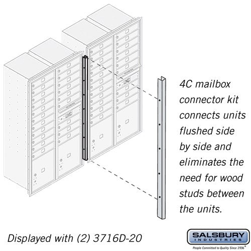 Salsbury Recessed Mounted 4C Horizontal Mailbox Connector Kit - for Maximum Height Units - Sweatfully