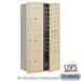 Salsbury Maximum Height Recessed Mounted 4C Horizontal Mailbox with 10 Doors and 4 Parcel Lockers in Sandstone with USPS Access - Front Loading - Sweatfully