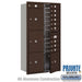 Salsbury Maximum Height Recessed Mounted 4C Horizontal Mailbox with 10 Doors and 4 Parcel Lockers in Bronze with Private Access - Front Loading - Sweatfully