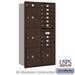 Salsbury Maximum Height Recessed Mounted 4C Horizontal Mailbox with 10 Doors and 4 Parcel Lockers in Bronze with USPS Access - Rear Loading - Sweatfully