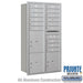 Salsbury Maximum Height Recessed Mounted 4C Horizontal Mailbox with 15 Doors and 3 Parcel Lockers in Aluminum with Private Access - Rear Loading - Sweatfully