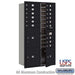 Salsbury Maximum Height Recessed Mounted 4C Horizontal Mailbox with 15 Doors and 3 Parcel Lockers in Black with USPS Access - Front Loading - Sweatfully