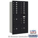 Salsbury Maximum Height Recessed Mounted 4C Horizontal Mailbox with 15 Doors and 3 Parcel Lockers in Black with USPS Access - Rear Loading - Sweatfully