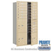 Salsbury Maximum Height Recessed Mounted 4C Horizontal Mailbox with 15 Doors and 3 Parcel Lockers in Sandstone with Private Access - Front Loading - Sweatfully