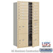 Salsbury Maximum Height Recessed Mounted 4C Horizontal Mailbox with 15 Doors and 3 Parcel Lockers in Sandstone with USPS Access - Front Loading - Sweatfully