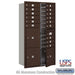 Salsbury Maximum Height Recessed Mounted 4C Horizontal Mailbox with 15 Doors and 3 Parcel Lockers in Bronze with USPS Access - Front Loading - Sweatfully