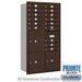 Salsbury Maximum Height Recessed Mounted 4C Horizontal Mailbox with 15 Doors and 3 Parcel Lockers in Bronze with Private Access - Rear Loading - Sweatfully