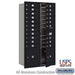 Salsbury Maximum Height Recessed Mounted 4C Horizontal Mailbox with 20 Doors and 2 Parcel Lockers in Black with USPS Access - Front Loading - Sweatfully