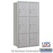 Maximum Height Recessed Mounted 4C Horizontal Parcel Locker with 6 Parcel Lockers in Aluminum with USPS Access - Rear Loading - Sweatfully