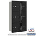 Maximum Height Recessed Mounted 4C Horizontal Parcel Locker with 6 Parcel Lockers in Black with USPS Access - Front Loading - Sweatfully