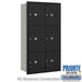 Maximum Height Recessed Mounted 4C Horizontal Parcel Locker with 6 Parcel Lockers in Black with Private Access - Rear Loading - Sweatfully