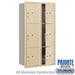 Maximum Height Recessed Mounted 4C Horizontal Parcel Locker with 6 Parcel Lockers in Sandstone with Private Access - Front Loading - Sweatfully