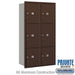 Maximum Height Recessed Mounted 4C Horizontal Parcel Locker with 6 Parcel Lockers in Bronze with Private Access - Rear Loading - Sweatfully