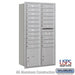 Salsbury Maximum Height Recessed Mounted 4C Horizontal Mailbox with 20 Doors and 2 Parcel Lockers in Aluminum with USPS Access - Rear Loading - Sweatfully