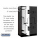 Salsbury 12" Wide Double Tier 'S' Style Designer Wood Locker - 3 Wide - 5 Feet High - 21 Inches Deep - Black - Black Resettable Combination Locks - Sweatfully