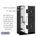 Salsbury 12" Wide Double Tier 'S' Style Designer Wood Locker - 3 Wide - 5 Feet High - 21 Inches Deep - Black - Silver Electronic Locks - Sweatfully