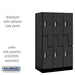 Salsbury 12" Wide Double Tier 'S' Style Designer Wood Locker - 3 Wide - 5 Feet High - 21 Inches Deep - Black - Silver Electronic Locks - Sweatfully