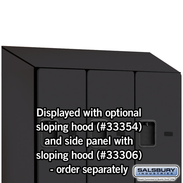 Salsbury 12" Wide Double Tier 'S' Style Designer Wood Locker - 3 Wide - 5 Feet High - 21 Inches Deep - Black - Hasps - Sweatfully