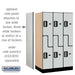 Salsbury 12" Wide Double Tier 'S' Style Designer Wood Locker - 3 Wide - 5 Feet High - 21 Inches Deep - Gray - Silver Electronic Locks - Sweatfully