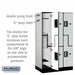Salsbury 12" Wide Double Tier 'S' Style Designer Wood Locker - 3 Wide - 5 Feet High - 21 Inches Deep - Gray - Silver Electronic Locks - Sweatfully