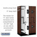 Salsbury 12" Wide Double Tier 'S' Style Designer Wood Locker - 3 Wide - 5 Feet High - 21 Inches Deep - Mahogany - Silver Resettable Combination Locks - Sweatfully