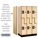 Salsbury 12" Wide Double Tier 'S' Style Designer Wood Locker - 3 Wide - 5 Feet High - 21 Inches Deep - Maple - Silver Electronic Locks - Sweatfully