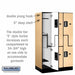 Salsbury 12" Wide Double Tier 'S' Style Designer Wood Locker - 3 Wide - 5 Feet High - 21 Inches Deep - Maple - Silver Electronic Locks - Sweatfully