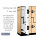 Salsbury 12" Wide Double Tier 'S' Style Designer Wood Locker - 3 Wide - 5 Feet High - 21 Inches Deep - Maple - Silver Resettable Combination Locks - Sweatfully