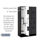 Salsbury 12" Wide Double Tier 'S' Style Designer Wood Locker - 3 Wide - 5 Feet High - 15 Inches Deep - Black - Black Resettable Combination Locks - Sweatfully