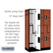 Salsbury 12" Wide Double Tier 'S' Style Designer Wood Locker - 3 Wide - 5 Feet High - 15 Inches Deep - Cherry - Silver Electronic Locks - Sweatfully